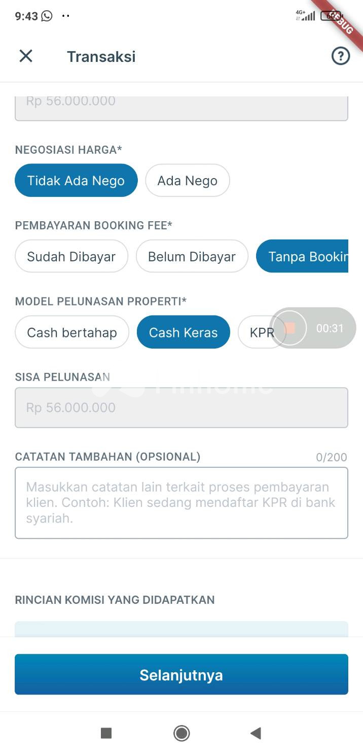 dijual apartemen 3br 45m2 di lumar