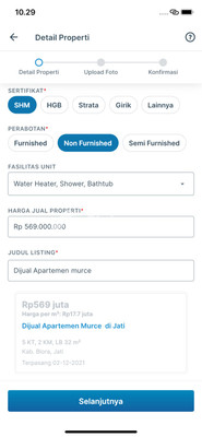 Apartemen Dijual di Jati, Kab. Blora, 2 KM, 5 KT, LB 32m²
