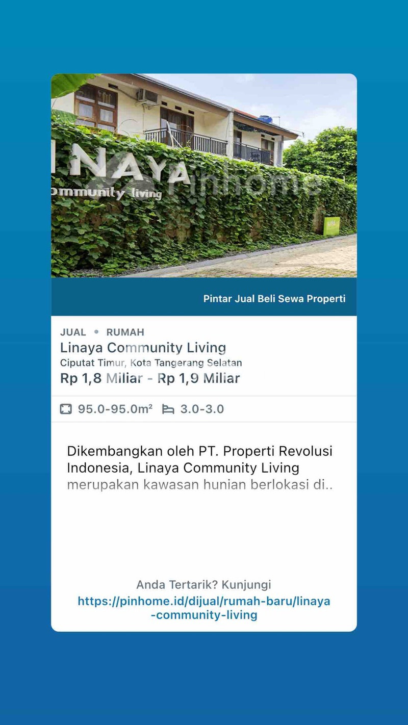 dijual rumah 1 lantai 1kt 10m2 di rumah residence - 2