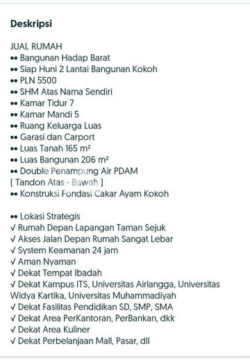 disewakan rumah 2 lantai 7kt 165m2 di mulyorejo - 9